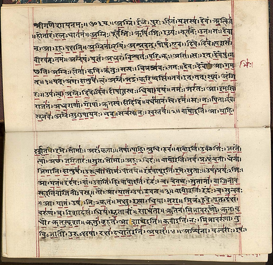 Image of Rigveda, showing lines of text